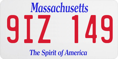 MA license plate 9IZ149