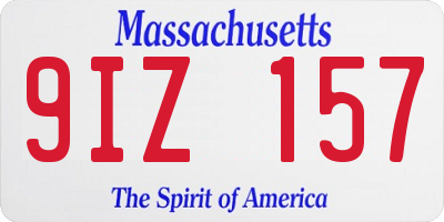 MA license plate 9IZ157