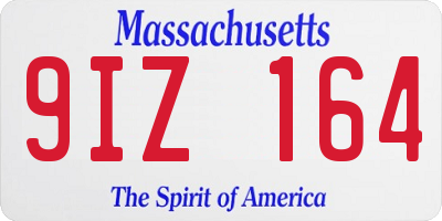 MA license plate 9IZ164