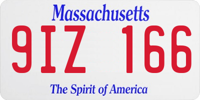 MA license plate 9IZ166
