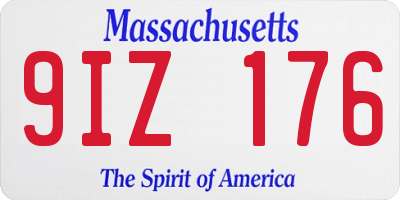 MA license plate 9IZ176