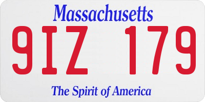 MA license plate 9IZ179