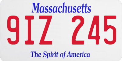 MA license plate 9IZ245