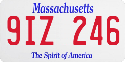 MA license plate 9IZ246