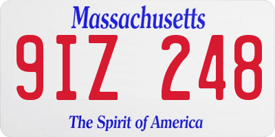 MA license plate 9IZ248