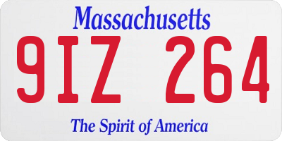 MA license plate 9IZ264