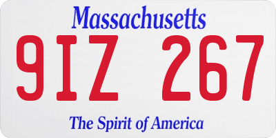 MA license plate 9IZ267