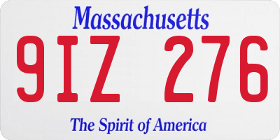 MA license plate 9IZ276