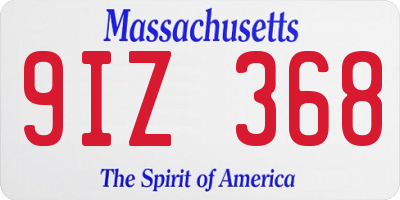 MA license plate 9IZ368