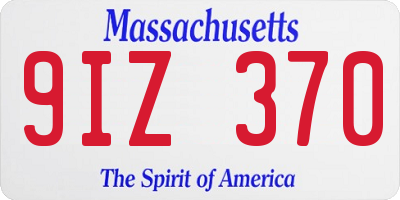 MA license plate 9IZ370