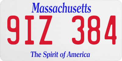 MA license plate 9IZ384