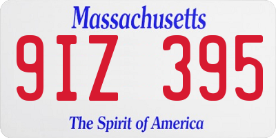 MA license plate 9IZ395