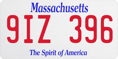 MA license plate 9IZ396