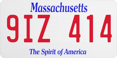 MA license plate 9IZ414