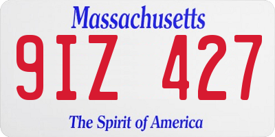 MA license plate 9IZ427