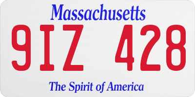 MA license plate 9IZ428