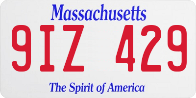 MA license plate 9IZ429