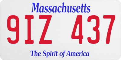 MA license plate 9IZ437