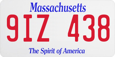 MA license plate 9IZ438