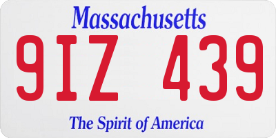 MA license plate 9IZ439