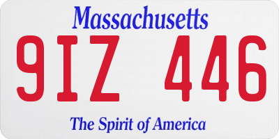 MA license plate 9IZ446