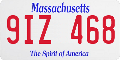 MA license plate 9IZ468