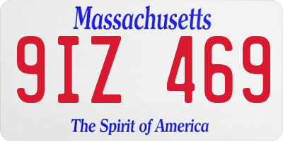 MA license plate 9IZ469