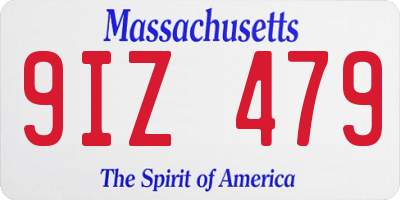 MA license plate 9IZ479