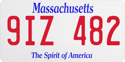MA license plate 9IZ482