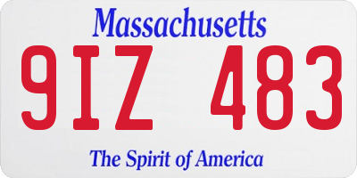 MA license plate 9IZ483