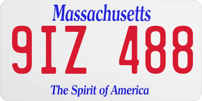 MA license plate 9IZ488