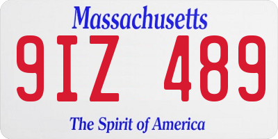 MA license plate 9IZ489