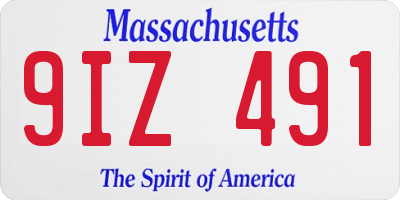 MA license plate 9IZ491