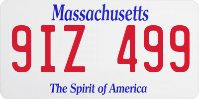 MA license plate 9IZ499