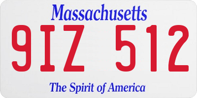 MA license plate 9IZ512