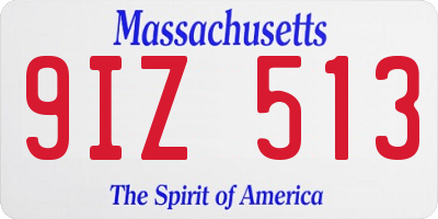 MA license plate 9IZ513