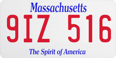 MA license plate 9IZ516