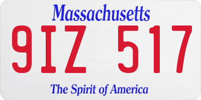 MA license plate 9IZ517