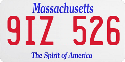 MA license plate 9IZ526