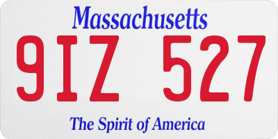 MA license plate 9IZ527