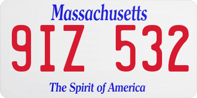 MA license plate 9IZ532