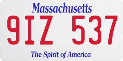 MA license plate 9IZ537