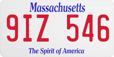 MA license plate 9IZ546