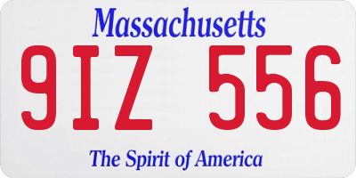 MA license plate 9IZ556