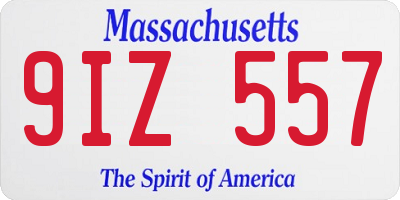 MA license plate 9IZ557