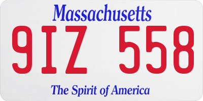 MA license plate 9IZ558