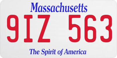 MA license plate 9IZ563