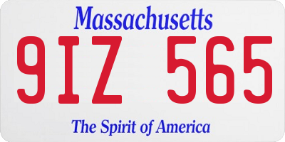 MA license plate 9IZ565