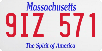 MA license plate 9IZ571