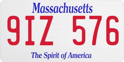 MA license plate 9IZ576